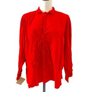 Vintage Bis Gene Ewing Shirt Wrinkled Rich Denim Red Neiman Marcus Sz Small NWT